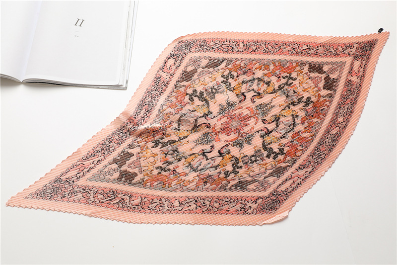 Square Pleated Diamond Simulation Silk Scarf For Women_voghion.com
