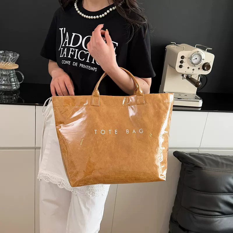 今年流行杜邦纸托特包2024新款秋季时尚大容量手提包休闲购物女包