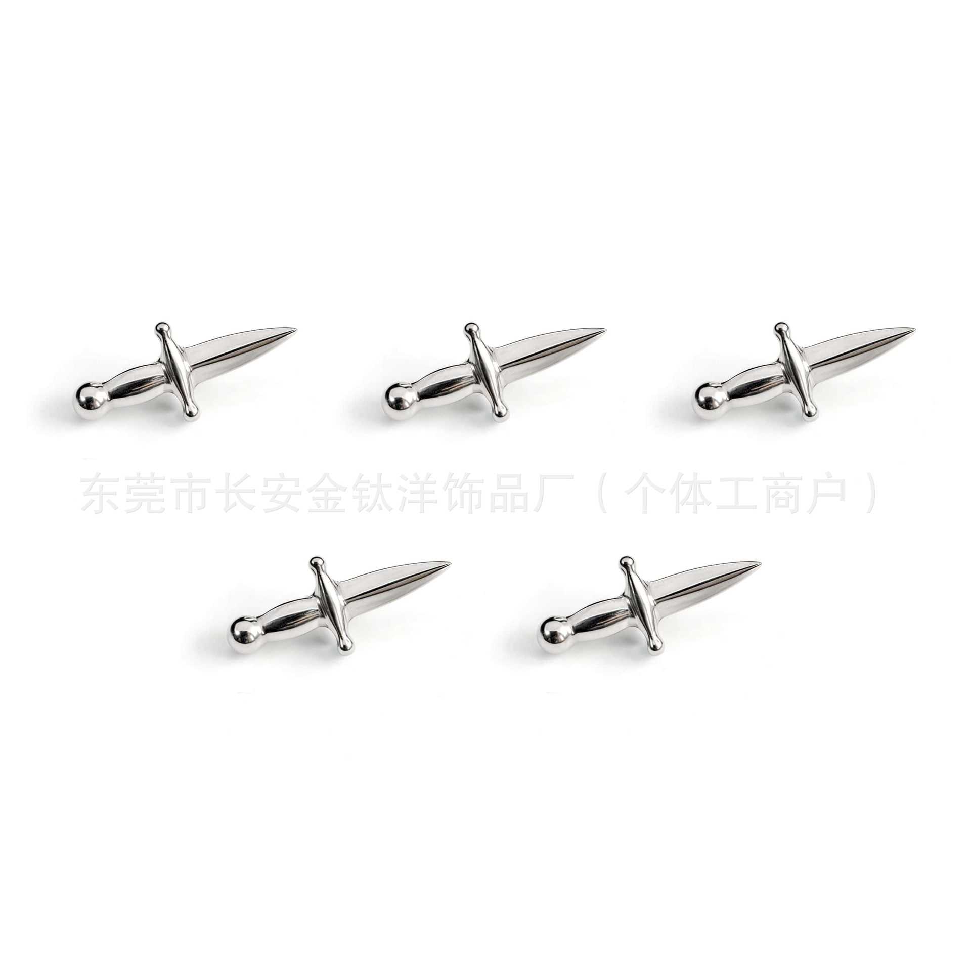 F136 Titanium Internal Thread Cross Dagger Lip Piercing Labret Stud 1.2mm x 14mm detail image 5