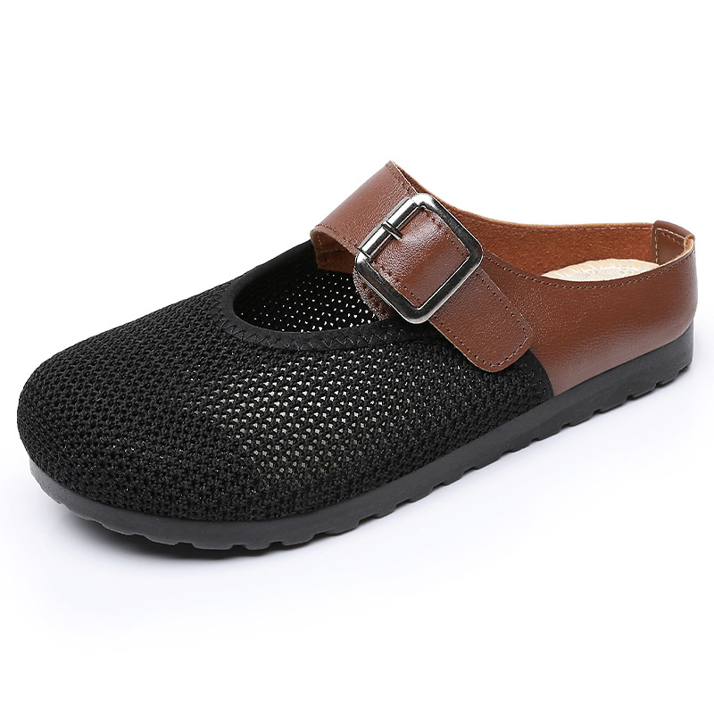 Zapatos de mujer, zapatos de malla transpirables, zapatos de verano, nuevos zapatos de un solo pie, zapatillas ligeras y cómodas