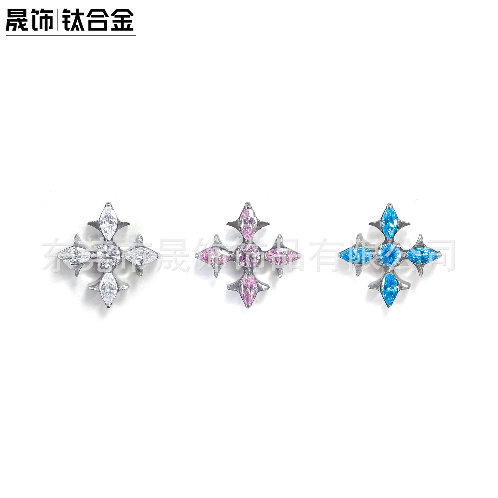 F136 Titanium 荆棘 Cross Helix Cartilage Stud Studded 5A Cubic Zirconia Ear Stud G23 Implant Grade Titanium Piercing Jewelry Ear 饰