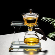 办公室高硼硅玻璃一体磁吸泡茶器 家用懒人半自动感应花茶冲茶器