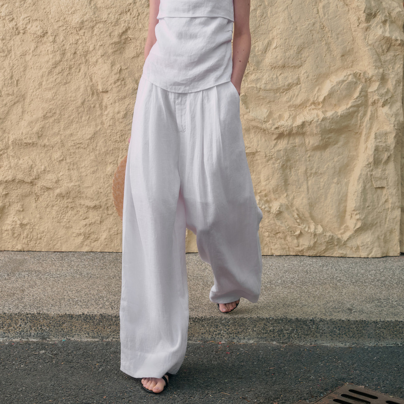 Simple Casual Lyocell Wide-Leg Pants for Women, Linen Yamamoto-Style Minimalist Solid Color Long Pants with a High-End Feel, Japanese-Style Straight-Leg Pants