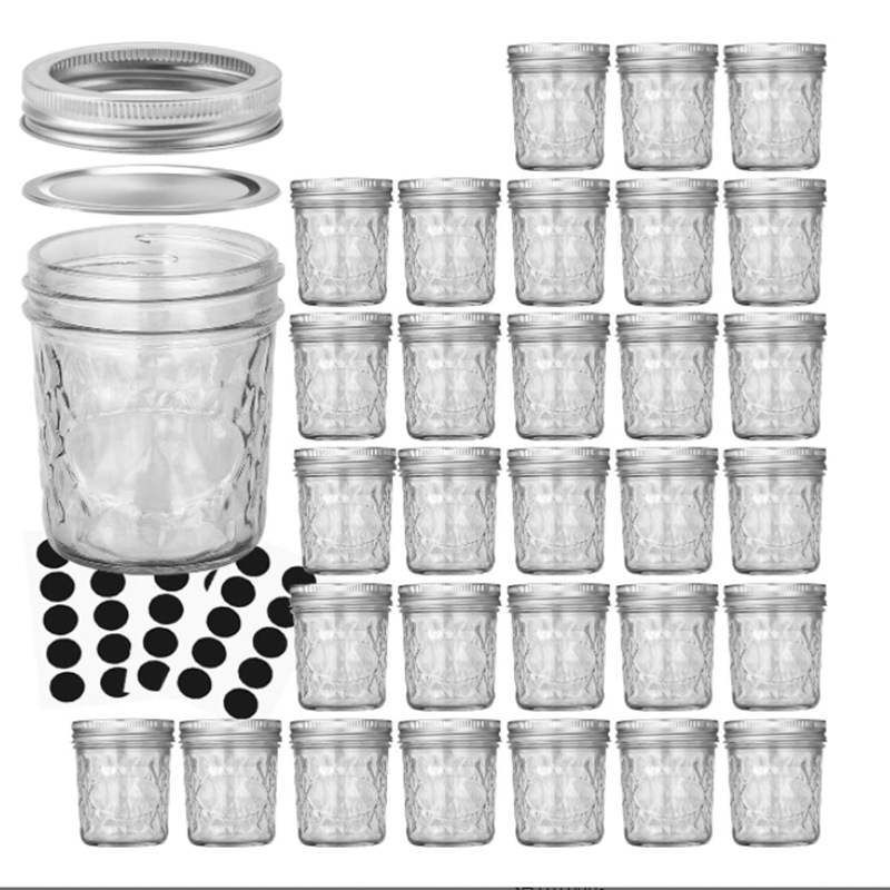 厂家批发150ML钻石鱼子酱瓶730ml玻璃密封罐头瓶酱菜瓶瓶玻璃瓶