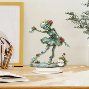 Cross-border creative skeleton girl dancing ballet home art study office collection desktop ornaments