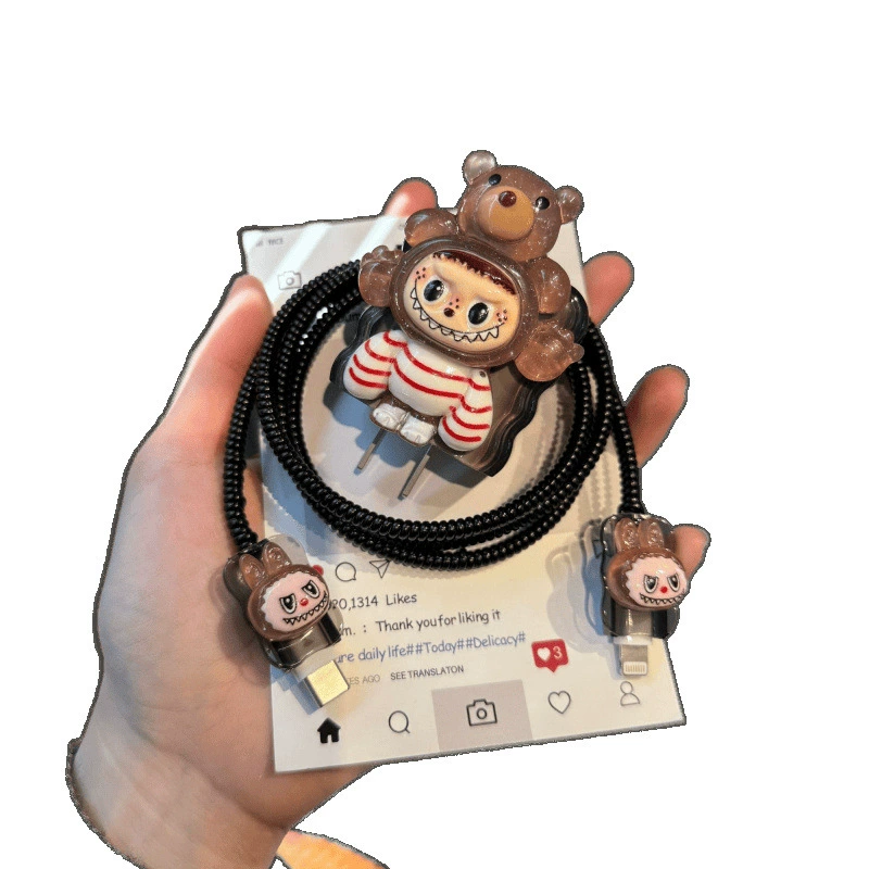 Мягкий чехол защитная крышка для зарядного устройства Cute Apple 16pro, защитное покрытие головки, кабель данных iPad11 анти- сломай, iPhone15