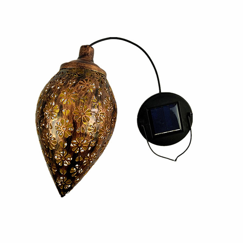 现货 亚马逊LED摩洛哥水滴吊灯户外庭院装饰景观灯镂空铁艺投影灯