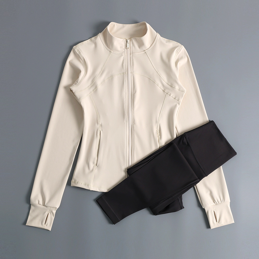 여성 가을 ??겨울용 요가복 새로운 속건성 전문 체육관 아침 조깅 스포츠 재킷 고급 피트니스 의류