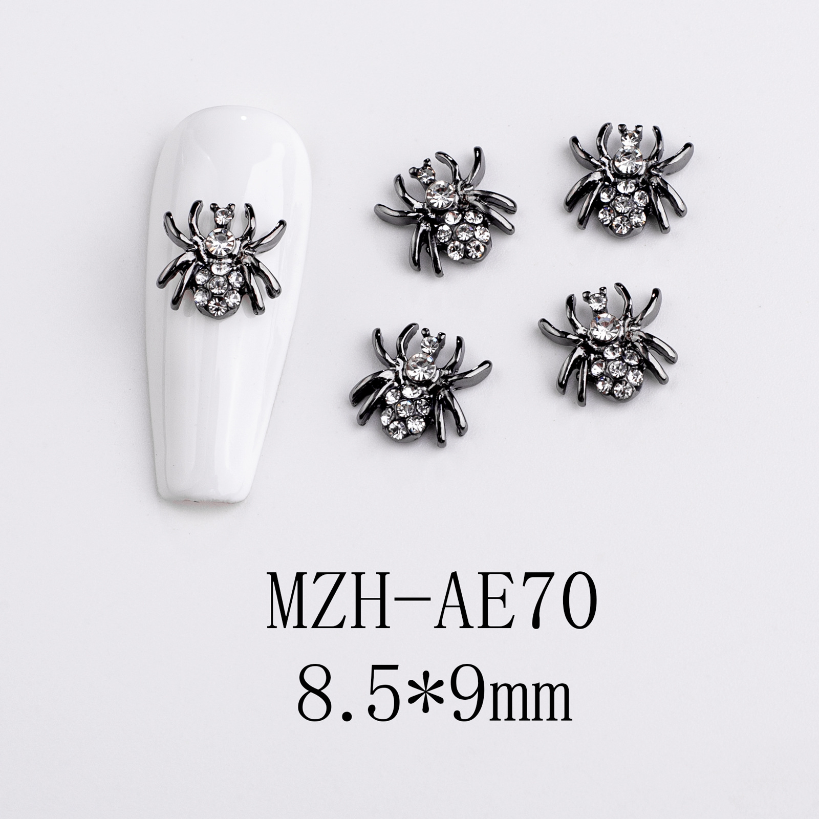 5g Weight Nail Decoration Accessories Nail Supplies 10 PCS/Package Quantity Alloy Material Halloween Festival Cross, Spider, Skull Pattern Retro, Classic Style Style Halloween Retro Classic Style Cross Spider Skull Alloy Nail Decoration Accessories 10 PCS/Package 3