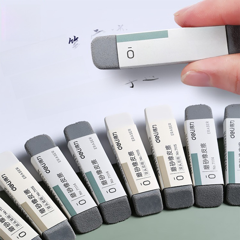 Deli 71115 Frosted Eraser for Examination Erasable Ballpoint Pen Signature Pen Student Full Sand Eraser Wholesale