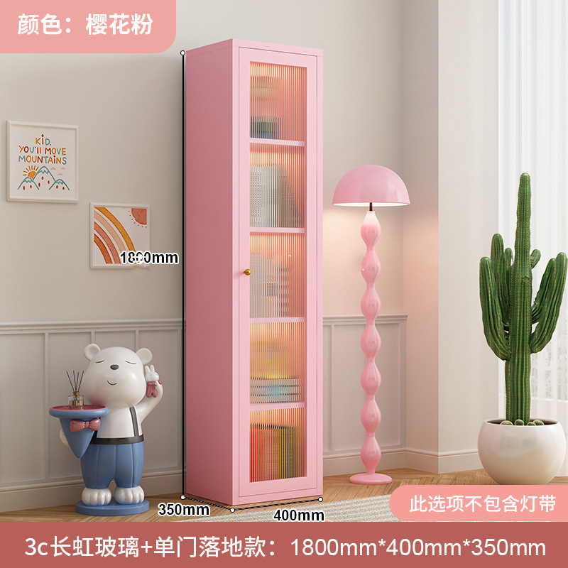 スチール製本棚収納キャビネットリビングルーム収納キャビネット家庭用ディスプレイキャビネットガラス扉防塵本棚シンプルモダンアイアンアート