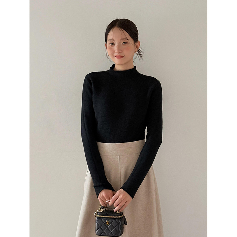 【命を守る一体パイル7色】歌铭半高襟インナーシャツ冬新作ニットセーターJ547B