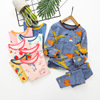 Autumn demi-season children's thermal underwear, set, children's clothing, suitable for teen