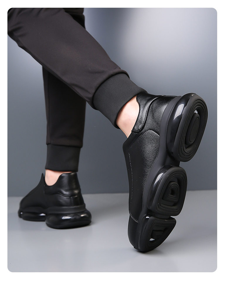 Giày sneaker nam da bò cổ thấp gót 3–5 cm đế cao su chống trượt thoáng khí — 1158 màu nâu, 1159 màu đen chi tiết 18