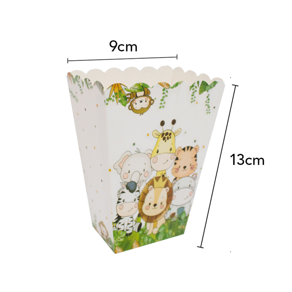 Segunda generación Forest Zoo fiesta de cumpleaños infantil suministros vajilla desechable taza de papel Placa de papel banner diseño traje