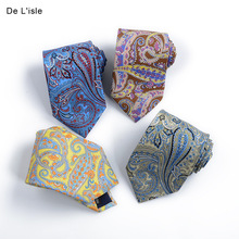 英伦新品真丝印花领带 男士西装领带 结婚商务正装复古佩斯里花