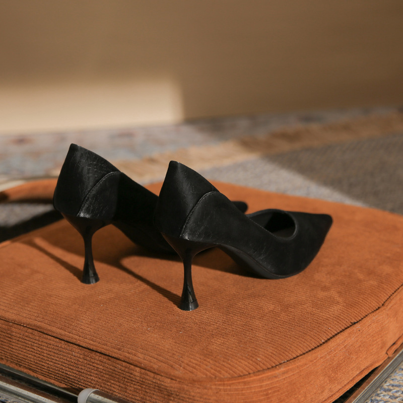 7310 Temperament spitz dünnen Absatz vielseitig w High Heels neue einfache schwarze Arbeitsschuhe klassisch und nicht ermüdend für_voghion.com