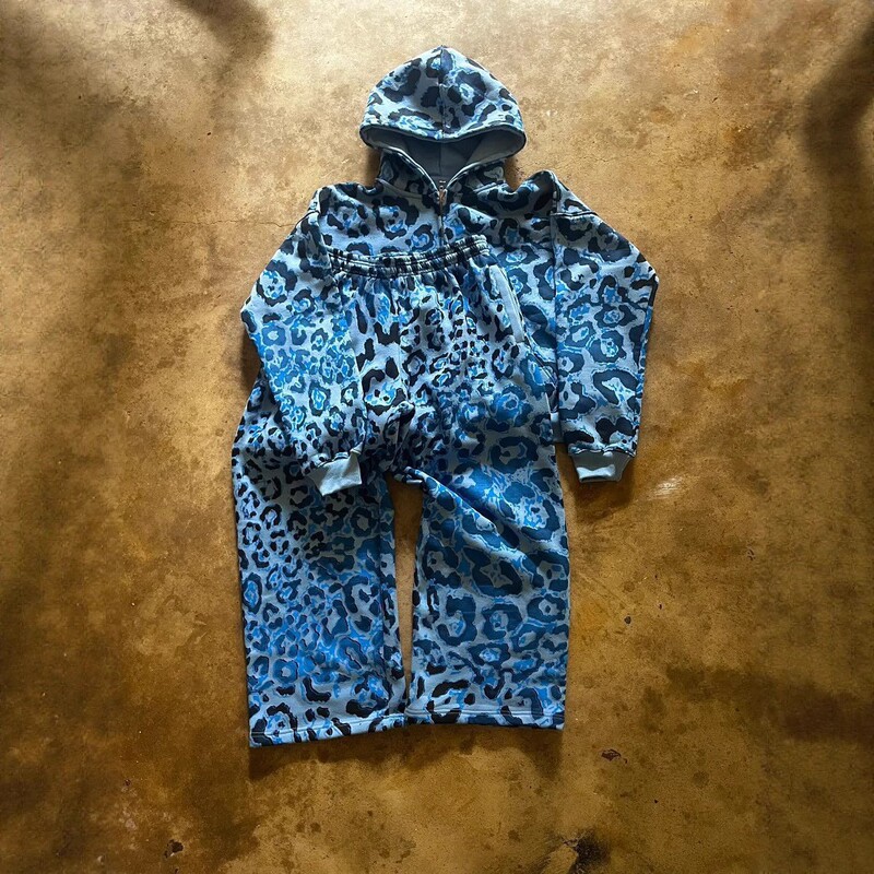 秋冬新款卫衣套装宽松街头时尚复古男简约休闲跨境欧美3d印花|undefined
