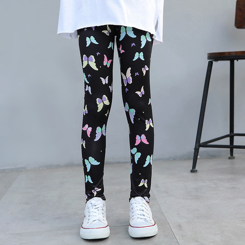Girl's leggings for spring and autumn, thin children's printed tight pants for babies, Korean-style elastic long pants