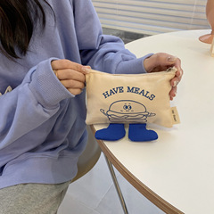 Cute Food Doll Coin Purse Bluetooth Headphone Protective Cover Retro Storage Bag Clutch Bag Canvas Clutch