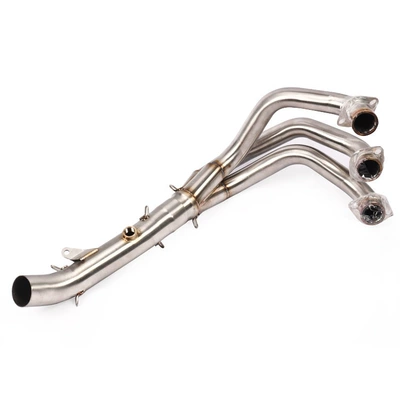 Motorcycle MT09 FZ09 titanium alloy front section XSR900 modified middle section swing baked blue curved front section exhaust (Exhaust pipe) - a