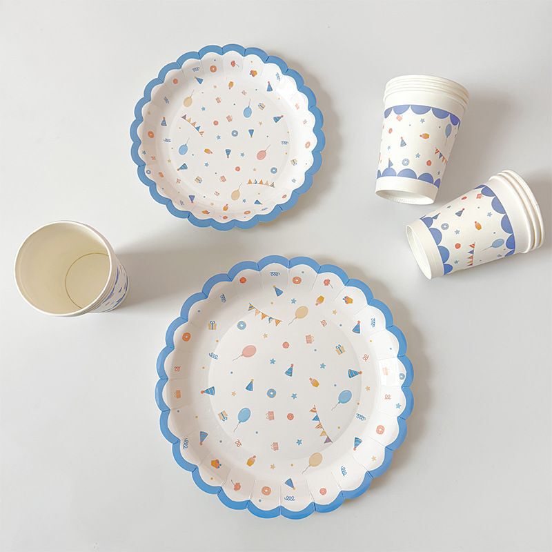 Birthday Party Decorations Disposable Balloons Paper Plates Tableware Dessert Table Tablecloth Camping Party Cake Plates Decoration