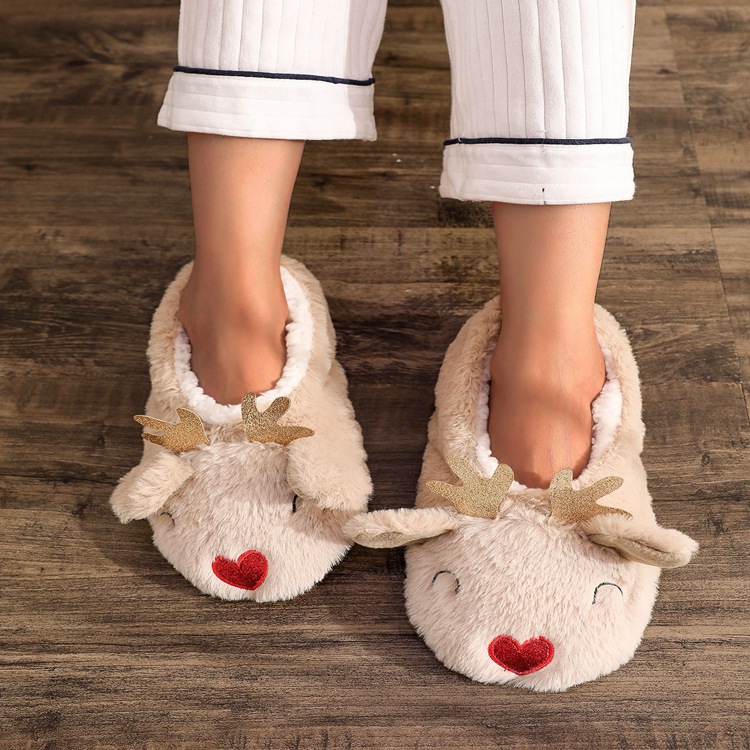 Love Elk Plush Slippers