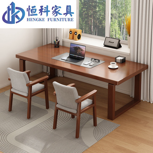 Rubber wood large long desk study table living room large board work table modern simple home office computer table wholesale
