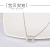 Necklace, ring, fashionable pendant, silver 925 sample, diamond encrusted, simple and elegant design