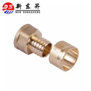 Floor heating pipe fittings PEX joint full copper inner silk slip tight joint Spain AENOR South Africa SABS