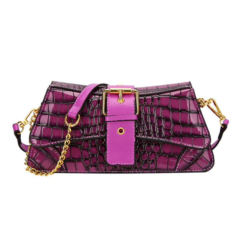 Bolso de la axila retro estilo de Hong Kong 2023 Verano nueva bolsa de la cadena transfronteriza textura hombro patrón de cocodrilo bolsa de mensajero de las mujeres