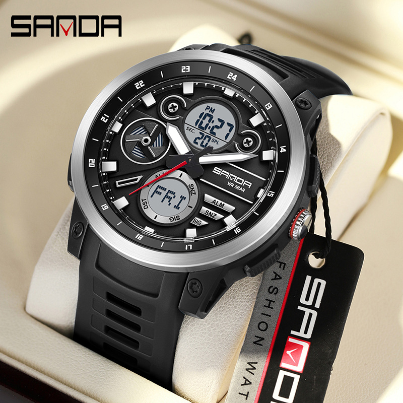 Sandda marca nuevo reloj impermeable estudiante multifunción reloj electrónico moda deportivo reloj electrónico