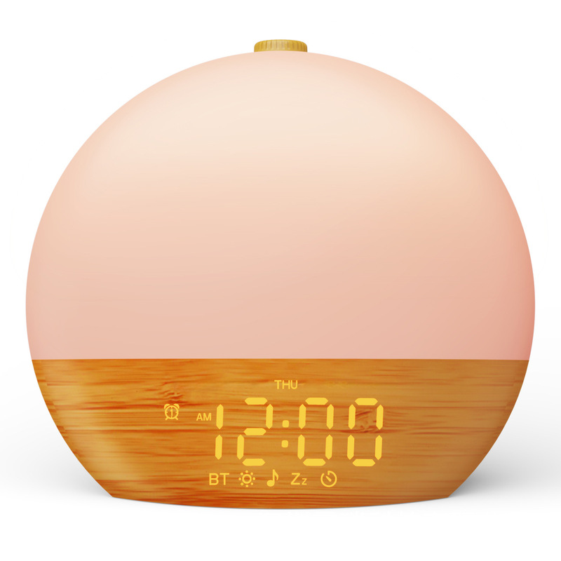 Amazon Wake-Up Light Sunrise Alarm Clock Time Bedside Ambient Light Colorful Rgb Night Light White Dry Sound Sleeping Night Light