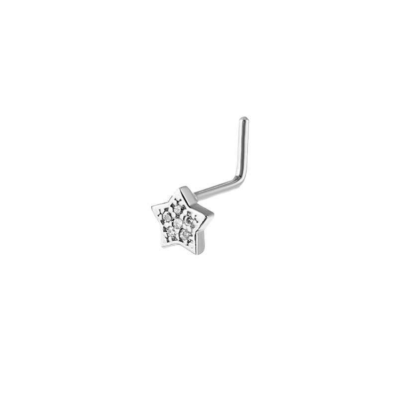 L-shaped Nose Ring Stud For Body Piercing Jewellery 20g_voghion.com