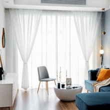 北欧风白色细条纹窗纱 阳台飘窗客厅成品轻纱隔断3.2高门幅纱帘