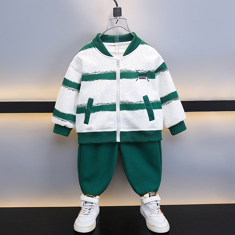 6388 Traje casual de primavera y otoño para niños 2025 nuevo estilo ropa de celebridades de Internet de otoño para bebés Traje de dos piezas coreano para niños