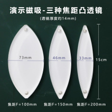 ♔磁吸式凸透镜和凹透镜半圆透镜套装光的折射反射平行光源三线路