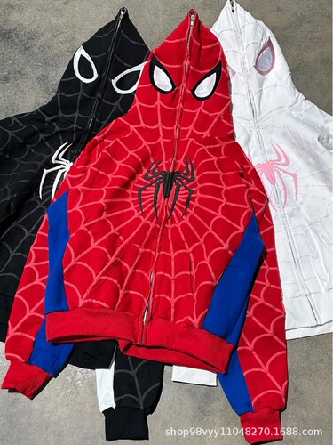 Marvel Gothic Dark Spider Full Zip Hooded Sweatshirt for Men and Women Loose Fit 3D Trendy Brand Sweatshirt Jacket