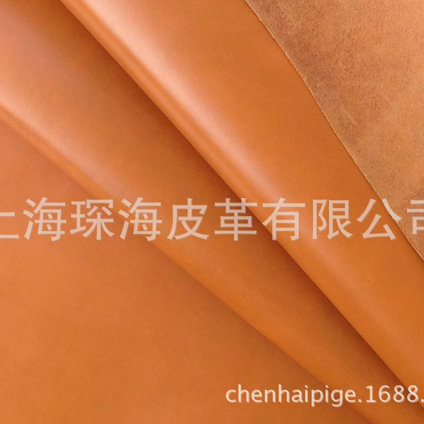 疯马皮 头层牛皮 变色油皮  复古皮料 皮革皮料 土黄色 牛皮面料