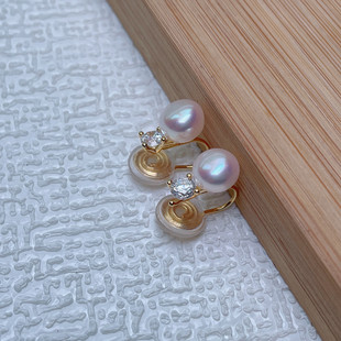 Freshwater Pearl Ear Clip Women Classic Faye Wong Zircon Earrings S925 Silver Simple High Ear Holess Earrings Wholesale