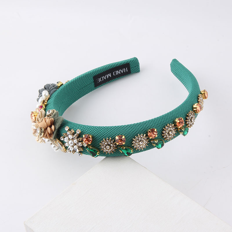 Women's Fashion Flower Cloth Diamond Artificial Pearls Hair Band display picture 5