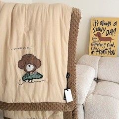 Ins韓国版純綿シワ糸豆は純綿二重糸に刺繍されています。