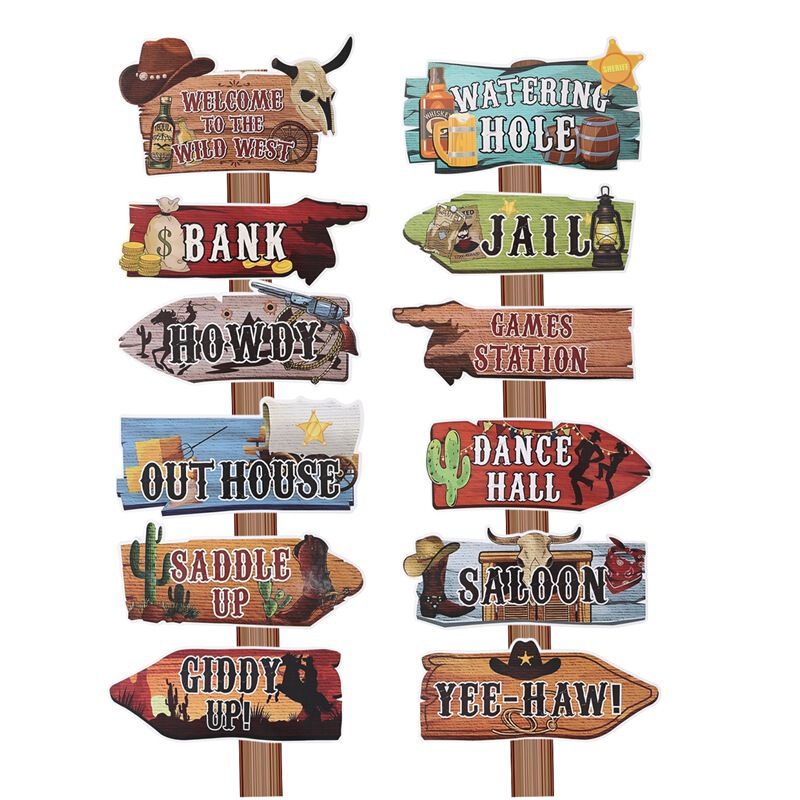 Birthday Party Theme Paper Sign Direction Sign Road Sign Party Photo Props Supplies Arrow Landmark Sign