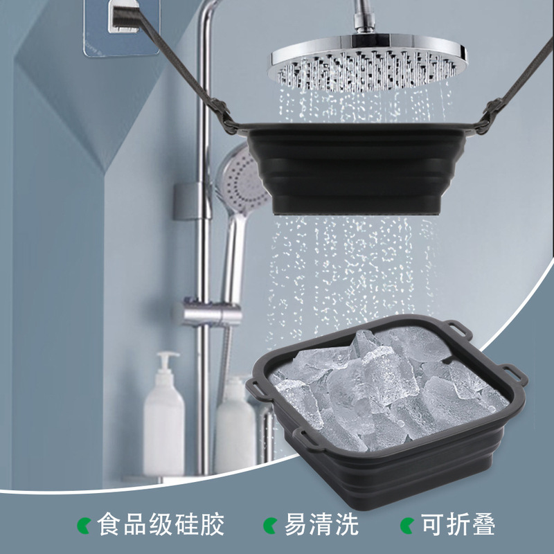 Folding Ice Bath for Athletes Portable Storage Ice Bath Silicone Shower Fruit Basket Vegetable Basket