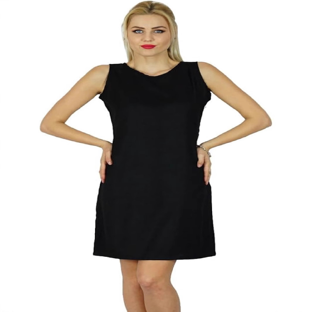 2026 Summer Solid Color Casual Fashion Sleeveless Vest Dress_ecoleips.com