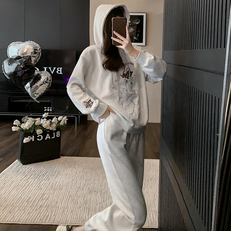 秋冬新款一整套卫衣女秋季运动服套装加厚卫裤秋秋小个子两件套