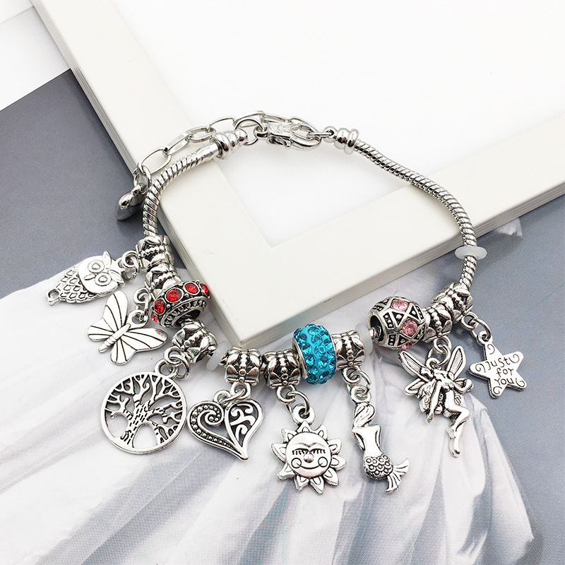 1 pulsera panjia pulsera de cuentas de agujero grande hecha a mano hecha en casa ajustable joyería hecha a mano DIY collar pulsera Accesorios