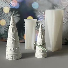 クリスマススノーフレークキャンドルモールドスノーフレークテクスチャクリスマスツリー石膏オーナメントモールド