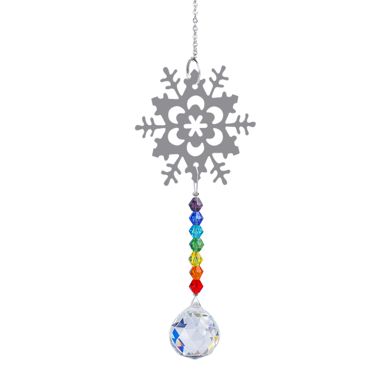 Crystal Material Christmas Pastoral Butterfly Snowflake Crystal Pendant Wall Art