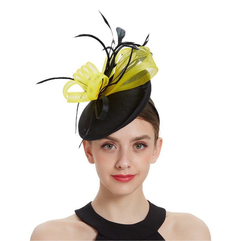 European and American gauze feather headdress wedding vintage headdress Christmas small hat horse racing party party party hair accessories cross border